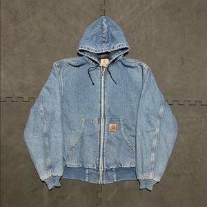 Vintage 90s Carhartt Blanket Lined Denim Work Jacket